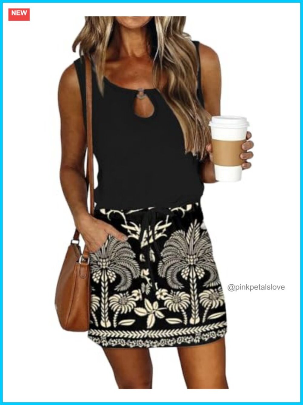 Sleeveless Drawstring Waist Mini Dress with Pockets